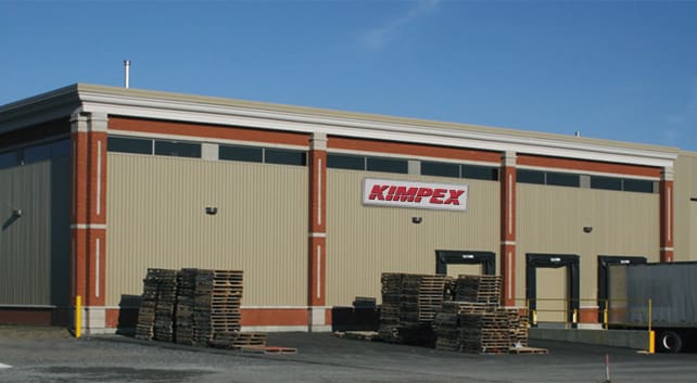 Kimpex entrepôt vue de l'extérieur